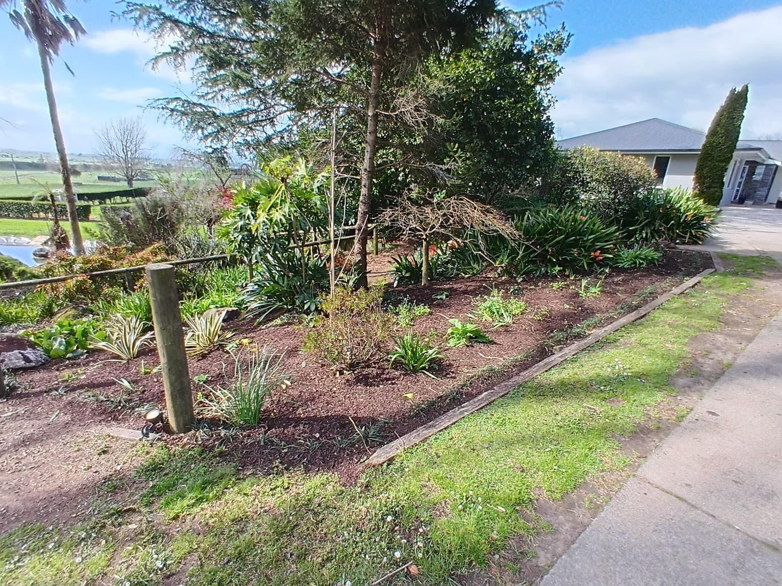 New planting bed along rural fence